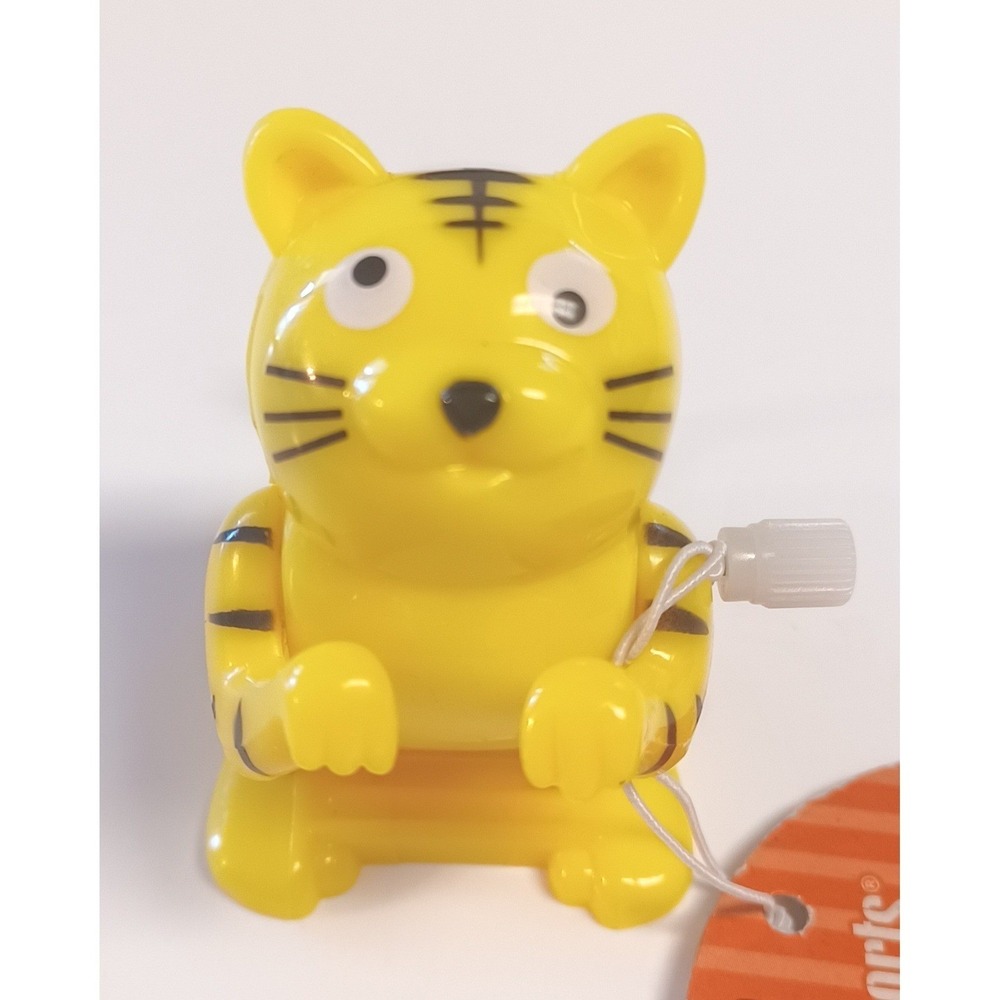Vintage Pier 1 Yellow Striped Cat Tiger Flipping Flippin Wind Up Toy - WORKS! - Picture 2 of 8